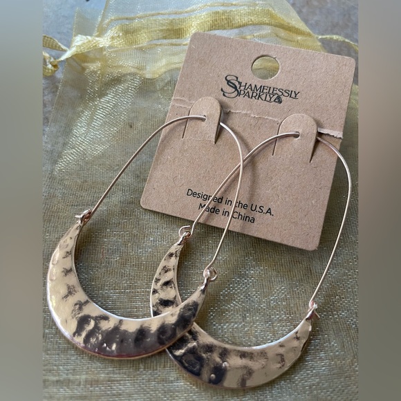 Rose Gold Hoop Earrings - Picture 2 of 2